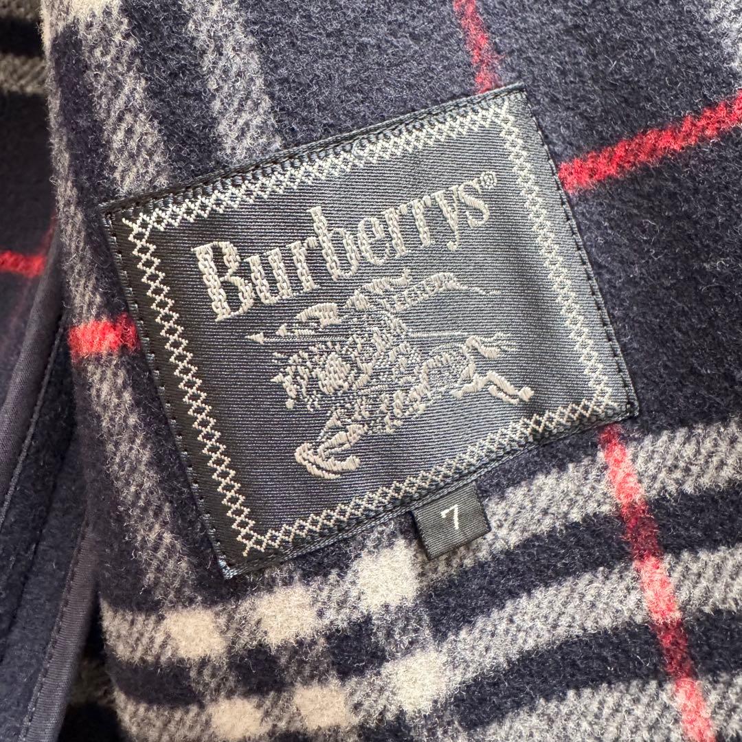 バーバリーズ コート ダブルフェイス ノバチェック カシミヤ混 7 紺 金