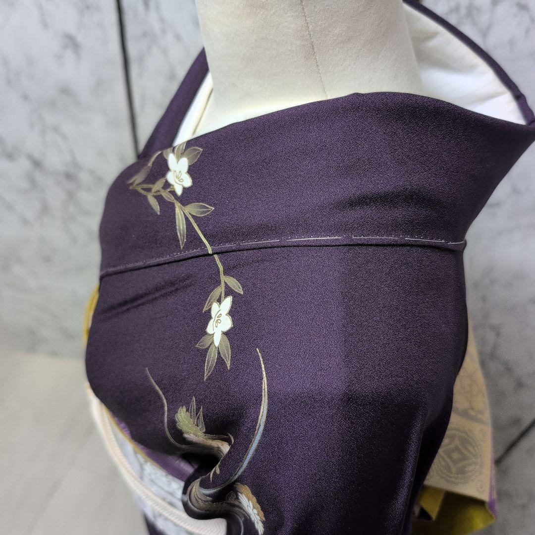 十三夜様高級正絹 紫地 金彩手刺繍 全体しつけ糸有り - メルカリ
