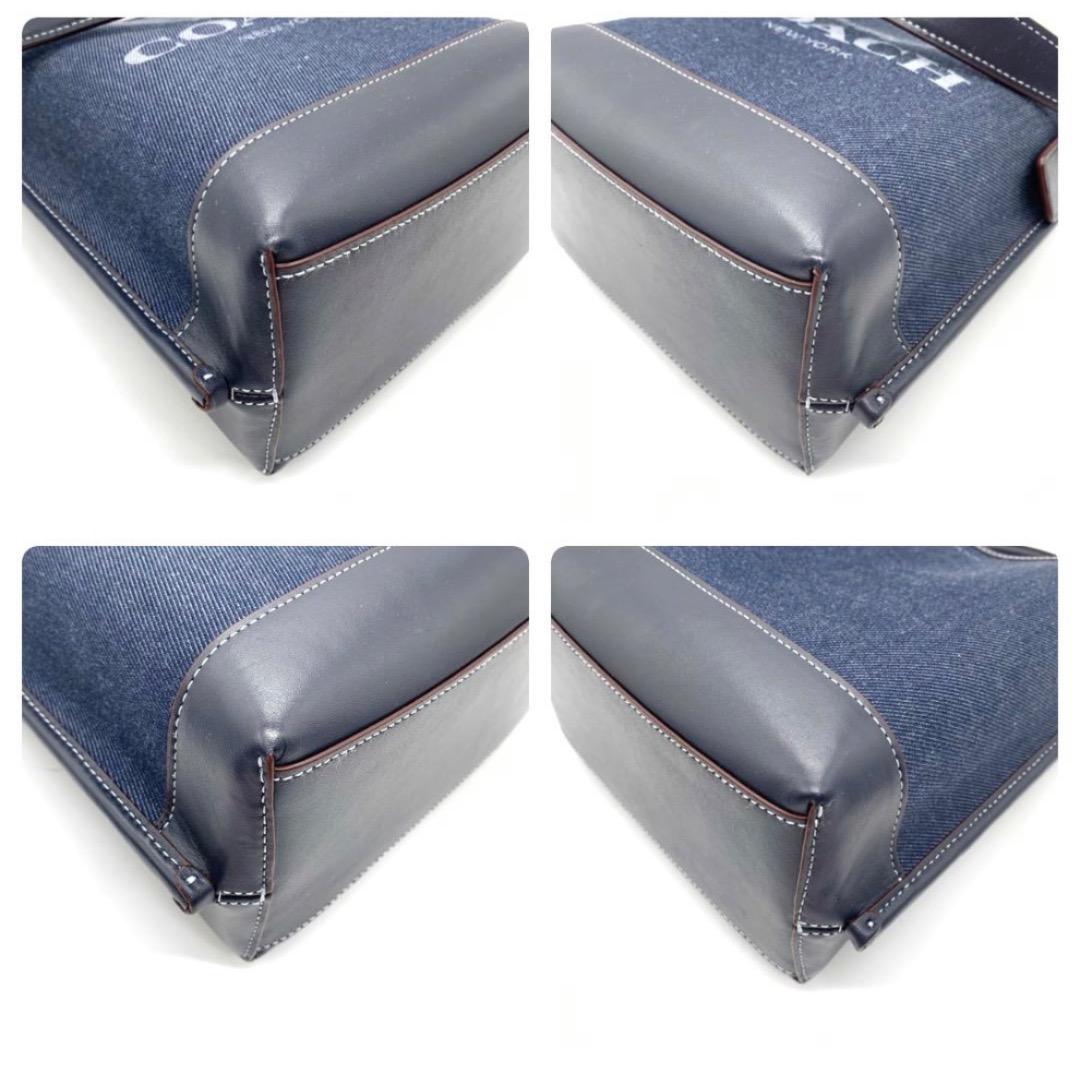 未使用✨COACH ショルダーバッグ バケット デニム マルチ レザー ブルー