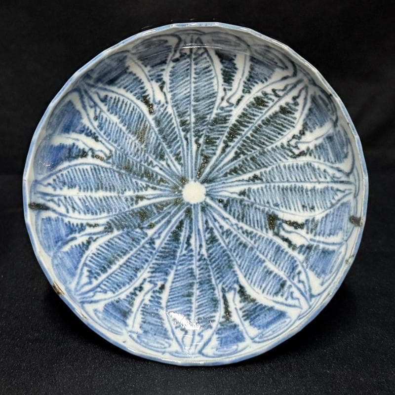 古伊万里 染付 花連文 手塩皿 ③ 5枚組 無傷 完品 江戸期 小皿 豆皿