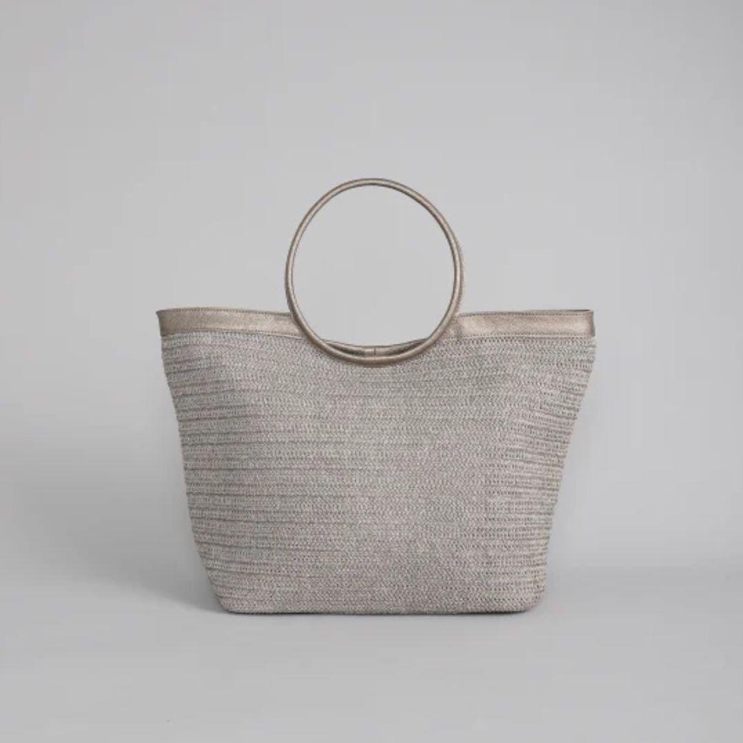 未使用級】LiSA LiSA リサリサ芦屋 かごバッグ a4 グレー シルバー