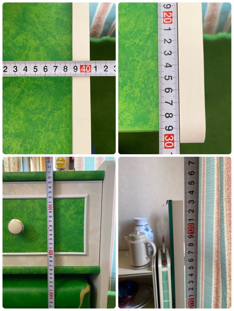 ドレッサー 鏡台 昭和レトロ 当時物 レトロポップ インテリア 緑