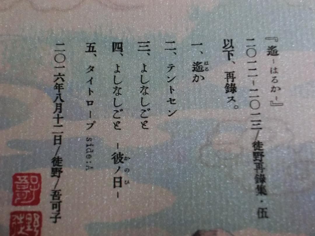 徒野　吾可子　再録　銀魂同人誌