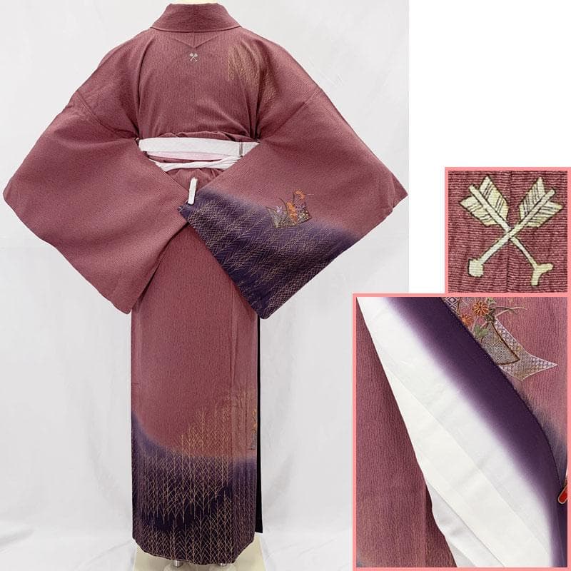 601mh88☆丹後ちりめん 付下げ・訪問着 一つ紋 ややふくよか☆しつけ付