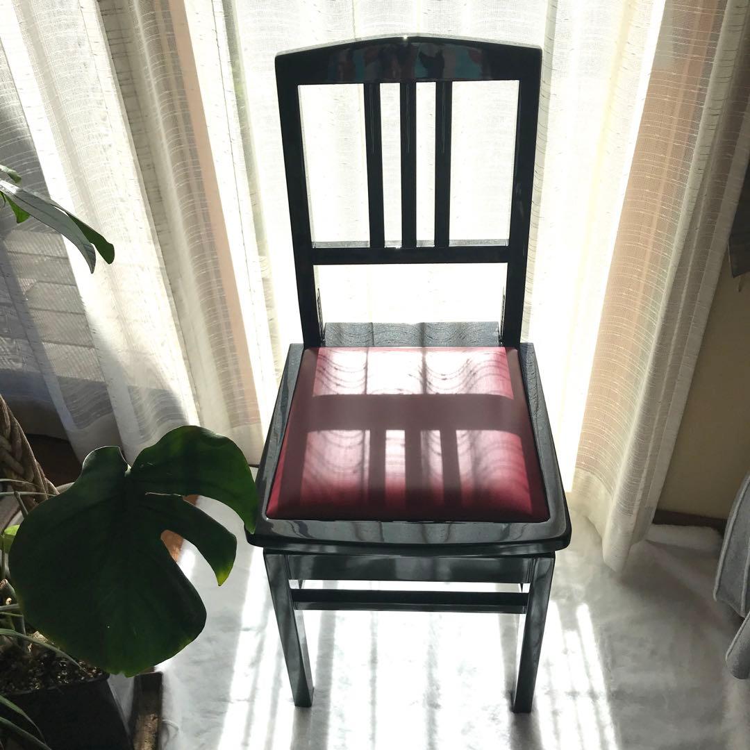 美品✨ピアノ椅子 座面高さ調整可 座面クッション入り RAKU 楽譜収納付き ピアノ椅子 ピアノイス ピアノスツール ベンチ