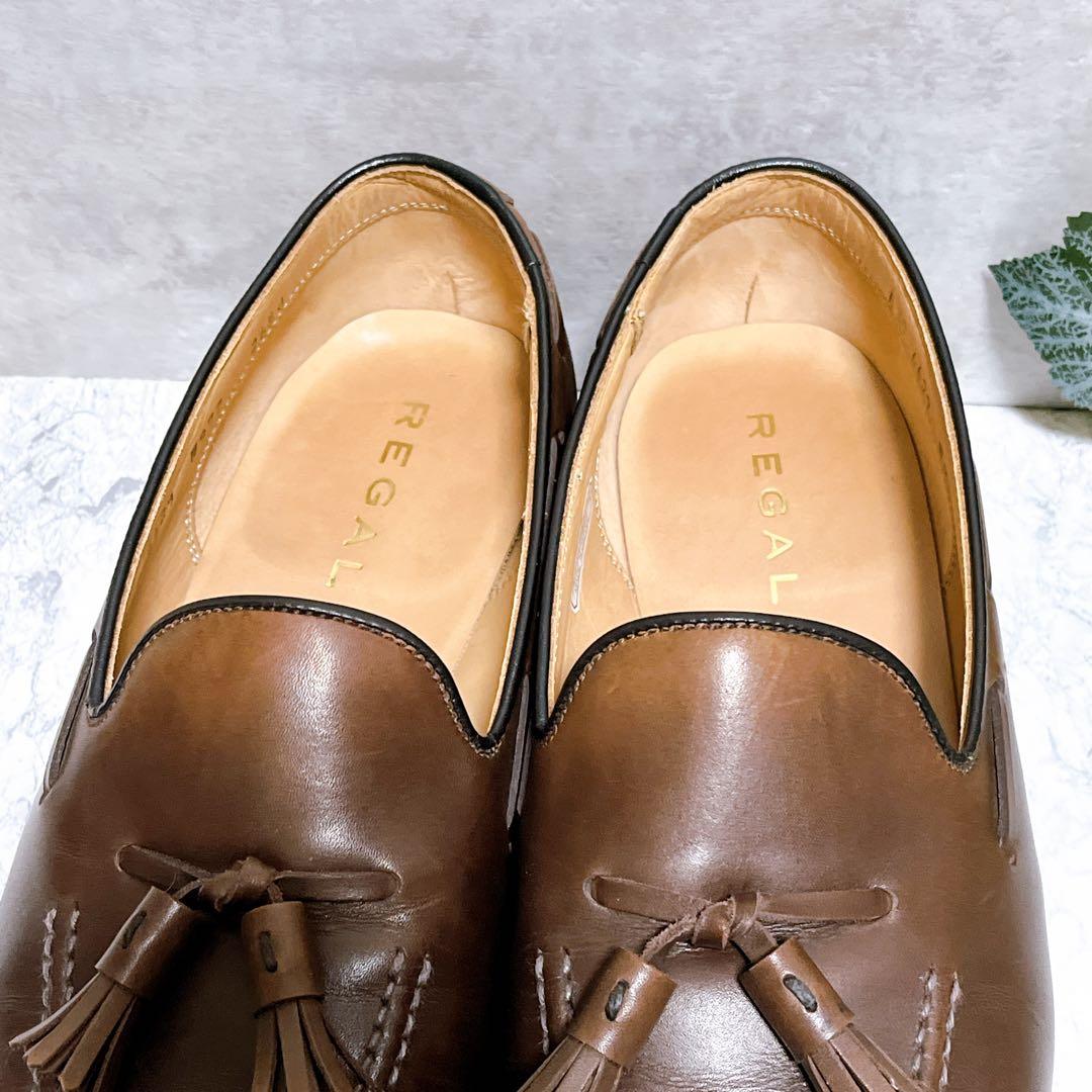 極美品【REGAL リーガル】タッセルローファー 濃茶 26.5 W977 本革