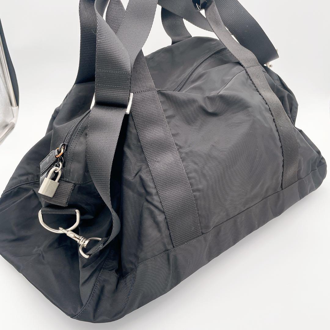 PRADA ボストンバッグ 2way 三角ロゴ ナイロン ブラック - メルカリ