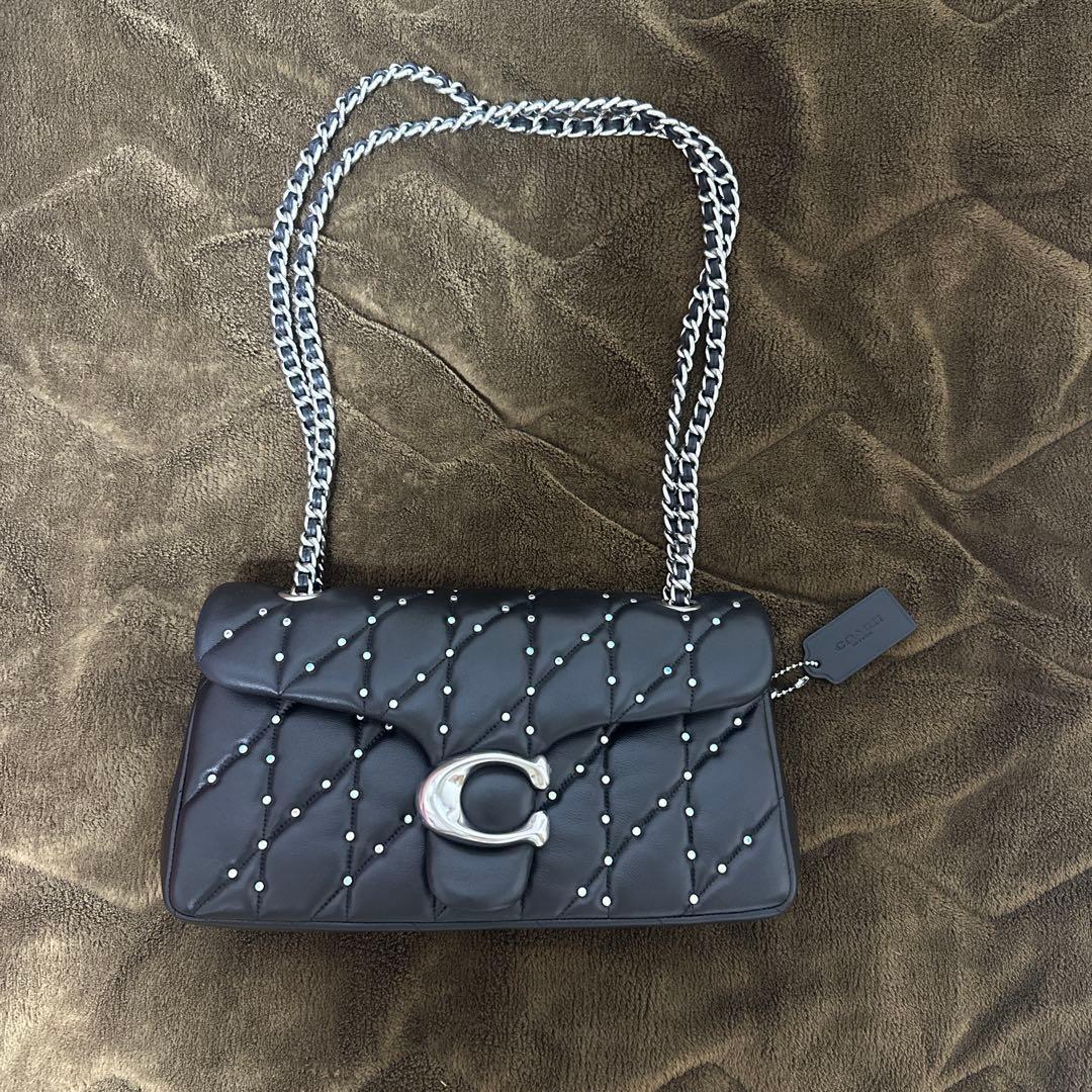 正規品 COACH タビー ショルダーバッグ 26 キルティング クリスタル