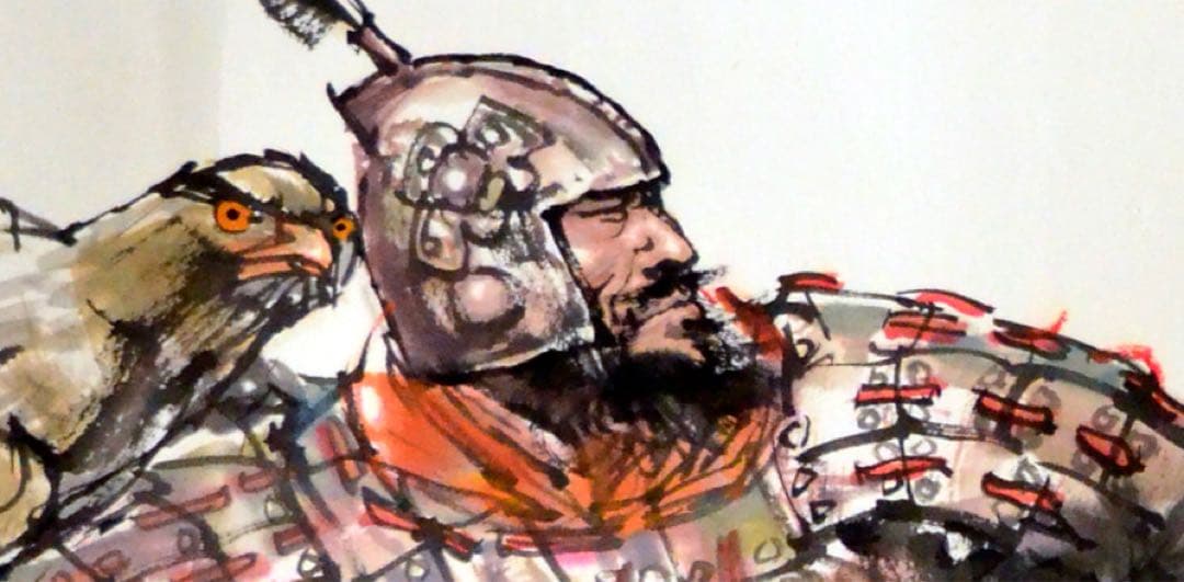 《チベットの風（祁連風）》中国古代の将軍 人物水墨画 中国の著名な画家