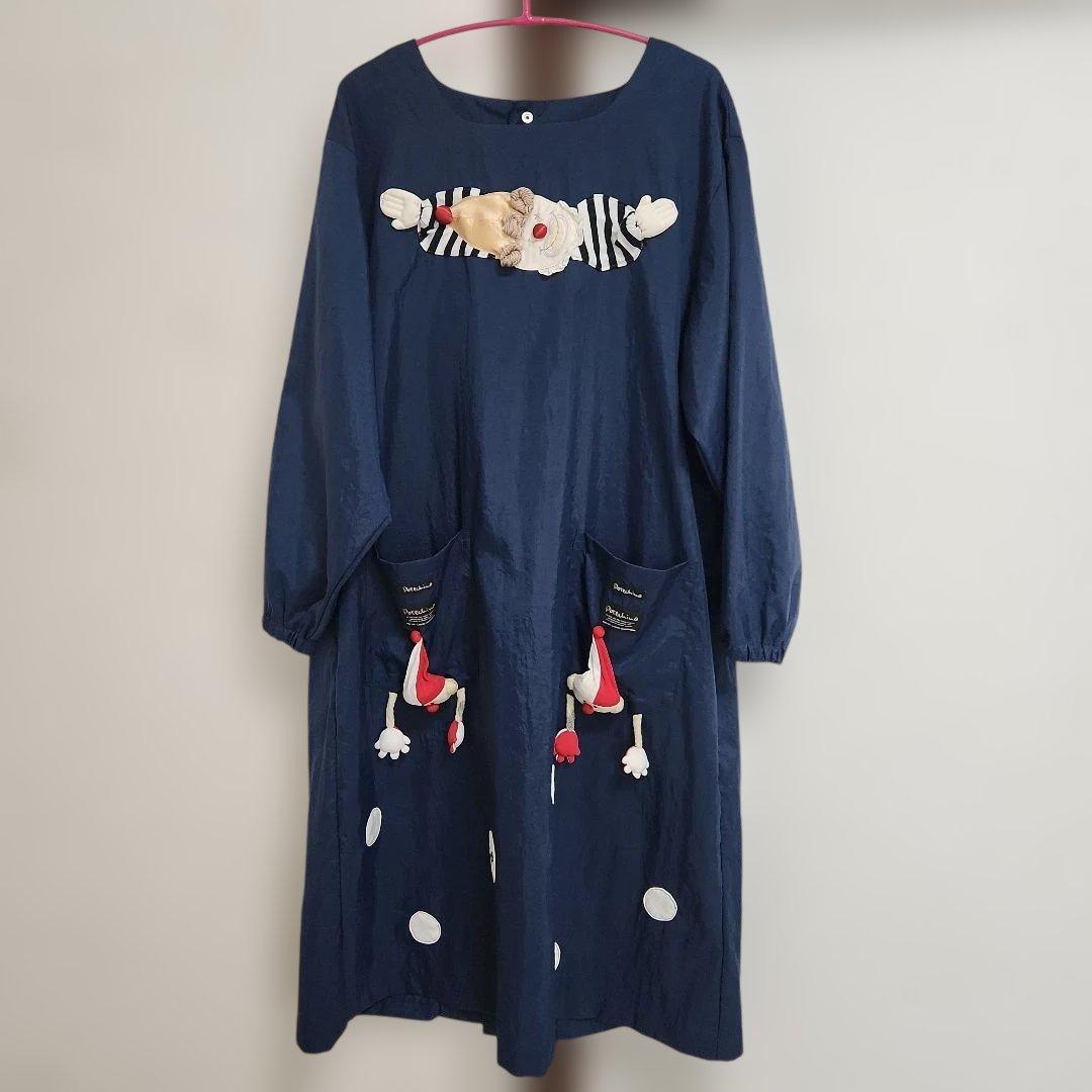 さえら POTECHINO ピエロの割烹着 ネイビー - メルカリ