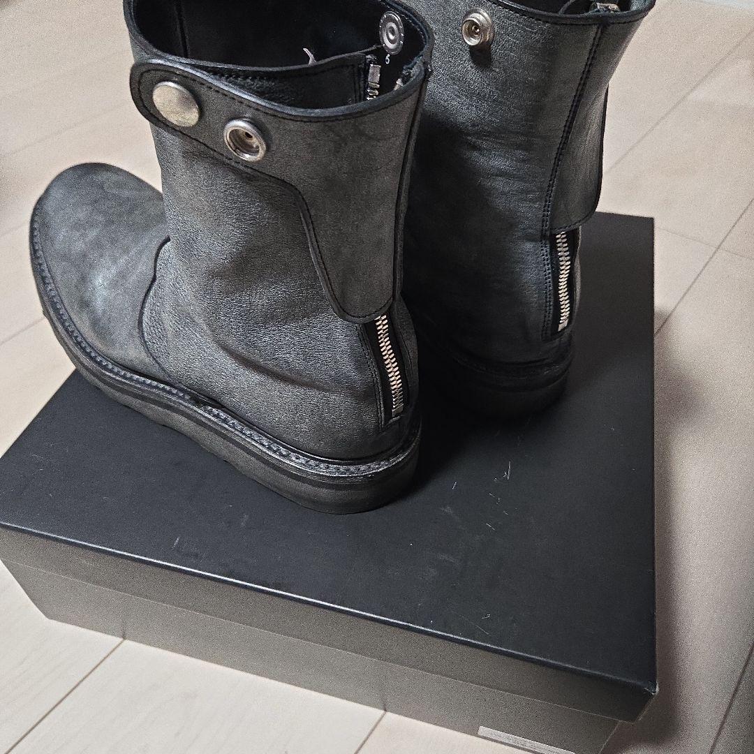 STRUM ホースハイド WAX仕上げ シングルライダース バックジップブーツ