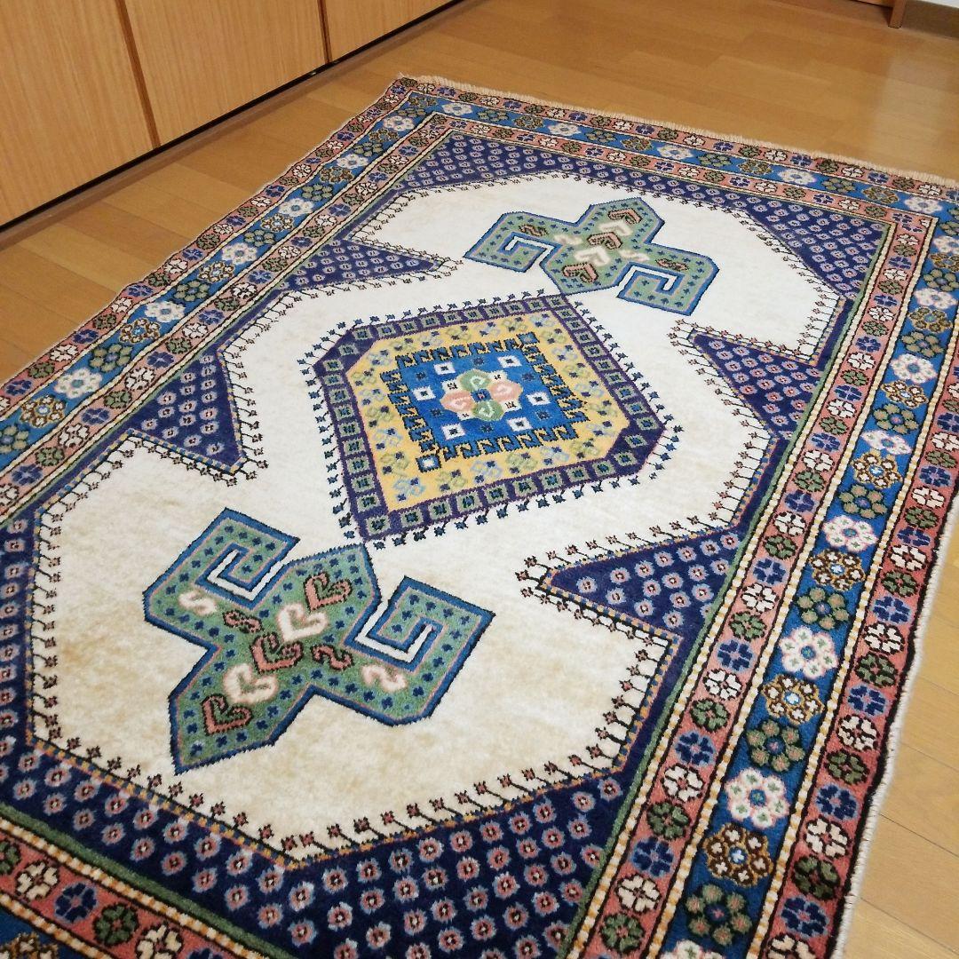 Y3071 バクティアリ産 ウール 手織絨毯 307×169 トライバルラグ Y3071