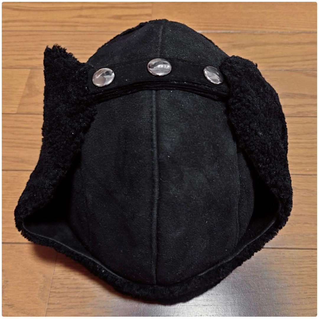 本日最終超特価】 CYBERDYNE ラムスキンムートンアビエーターキャップ