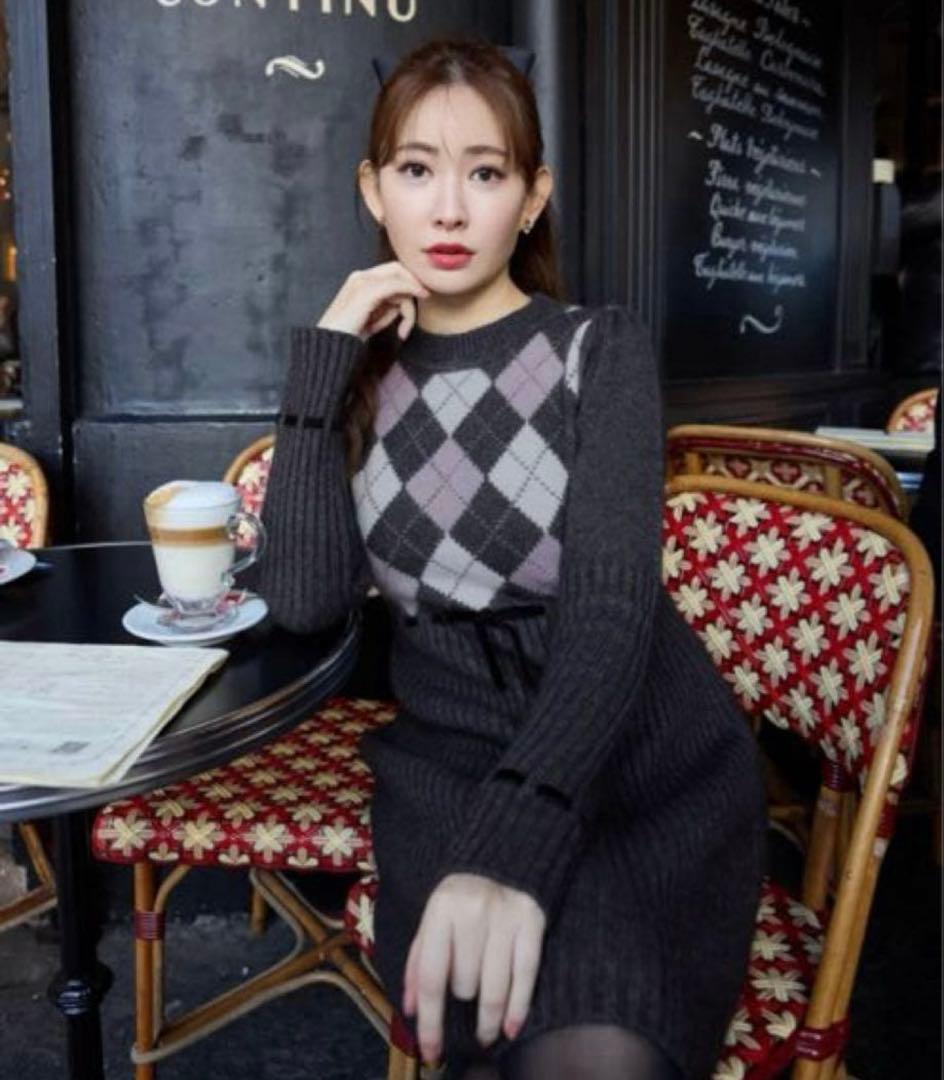 Herlipto Moor Argyle Ribbon Knit Dress - メルカリ