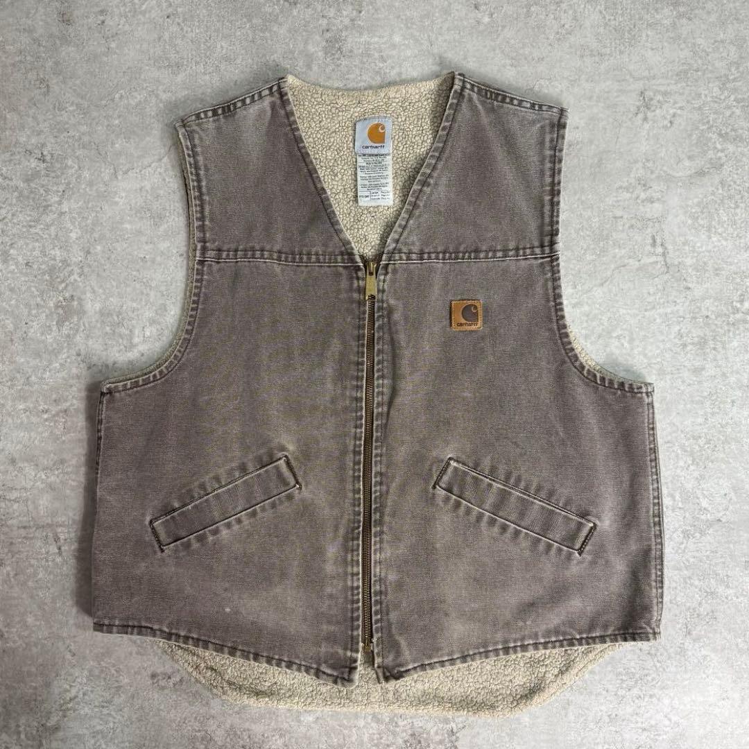 なげ様00s カーハート【L】USA製 ダックベスト フェード 雰囲気