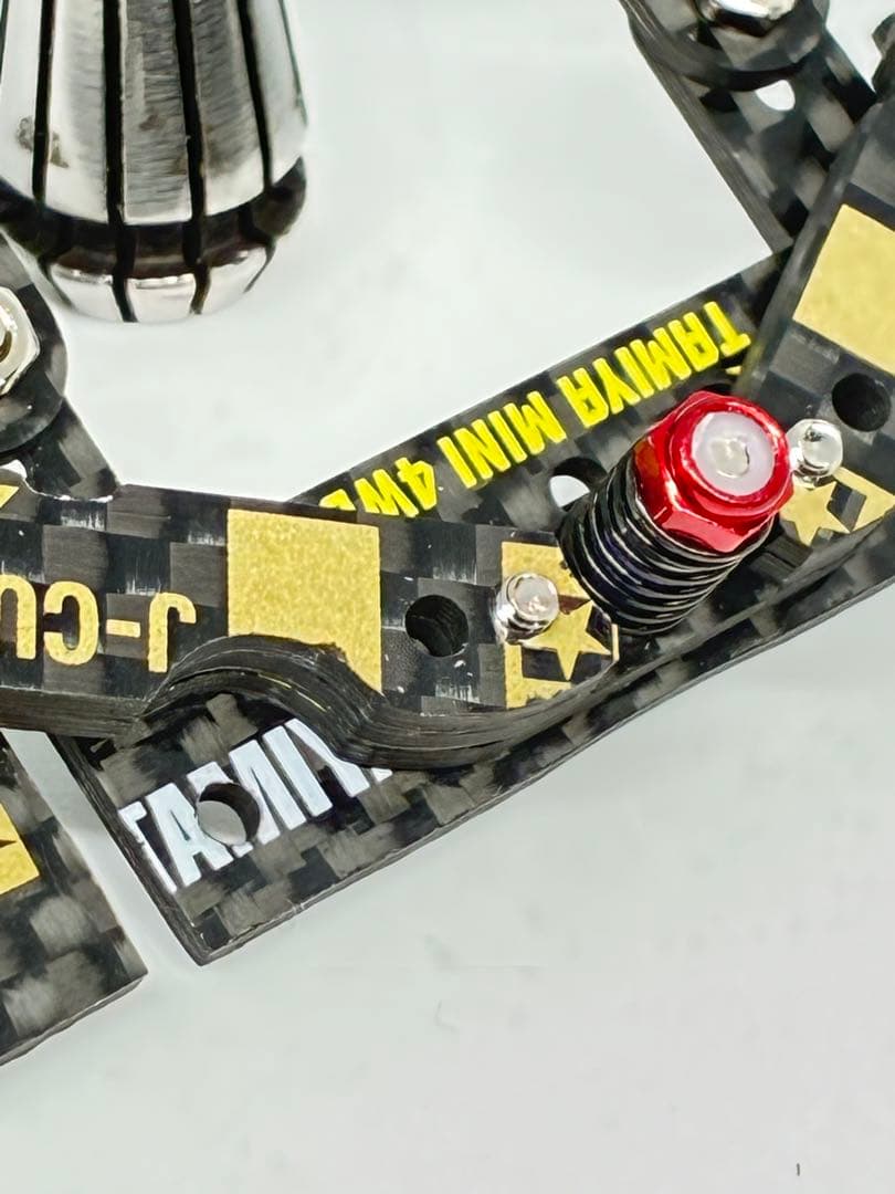 ミニ四駆 CNC加工 純正カーボン仕様 リヤアンカーユニット ゴールド