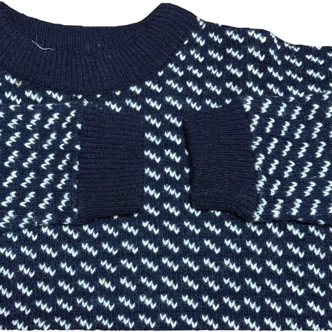 80年代 L.L.Bean バーズアイ セーター ネイビー