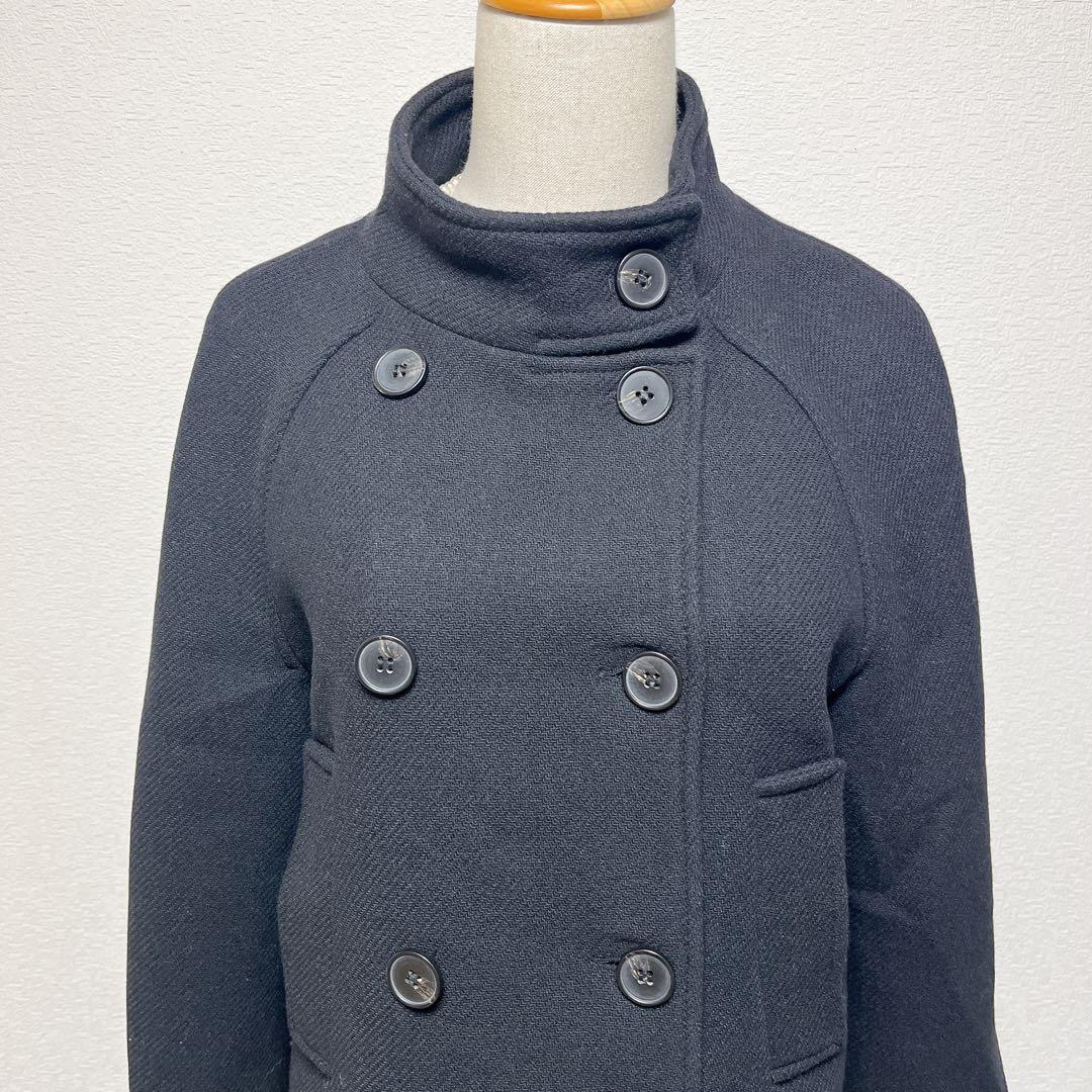 美品】ZARA ザラ クロップド ダブルブレスト ウールブレンドコート