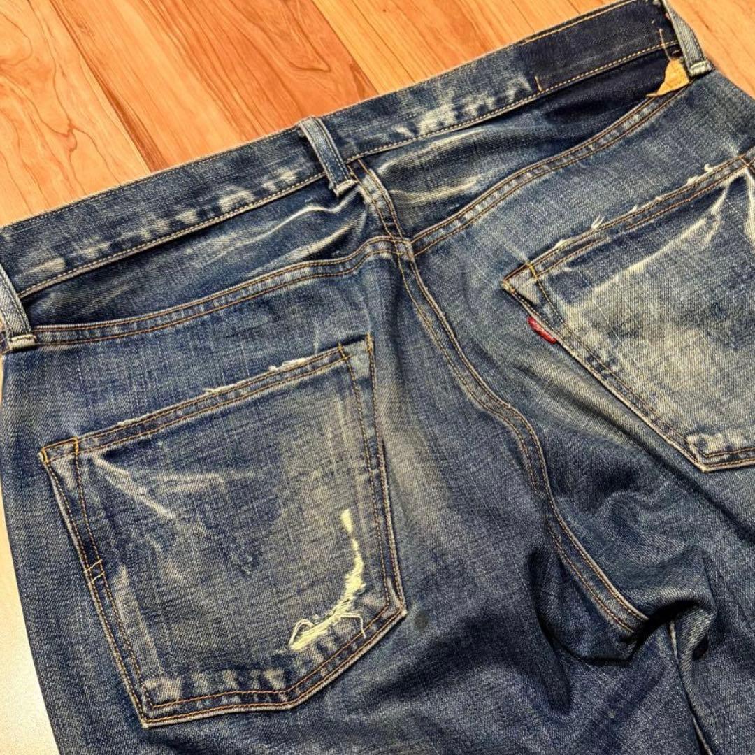 雰囲気最高！LEVI'S 501XX 1955 W34【鬼ヒゲ！ハチノス】 - メルカリ