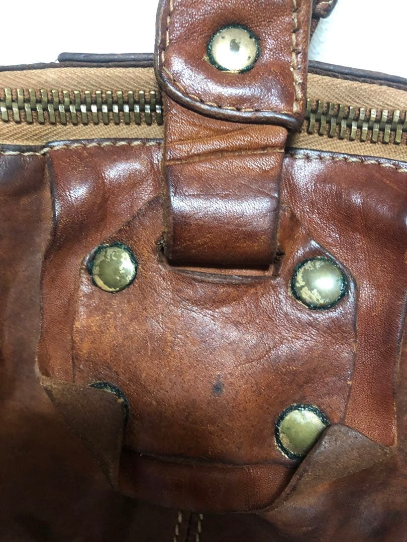 Giorgio Brato ブラウンレザーボストンバッグ