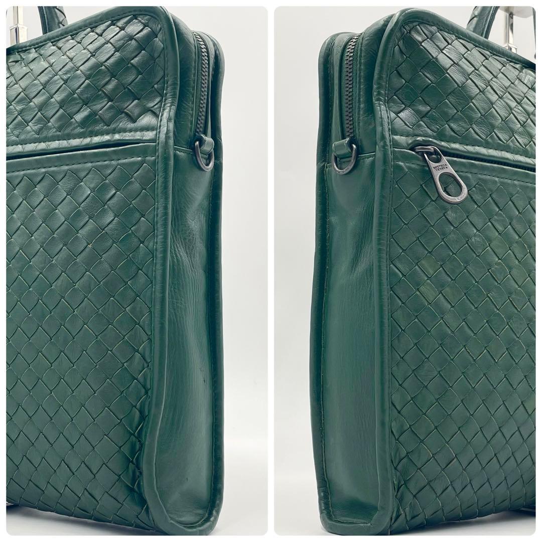 美品】ボッテガ イントレチャート2way ビジネスバッグ希少色グリーンA4