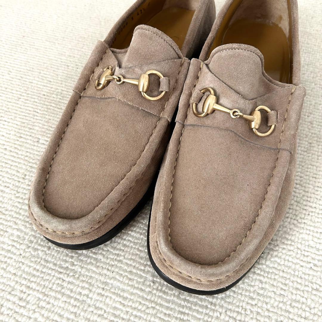 GUCCI グッチ ローファー スエード レザー ホースビット 27.5cm