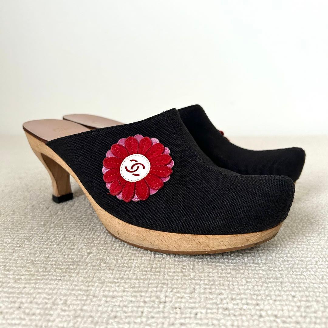 CHANEL シャネル サンダル ミュール ココマーク 靴 24.5cm