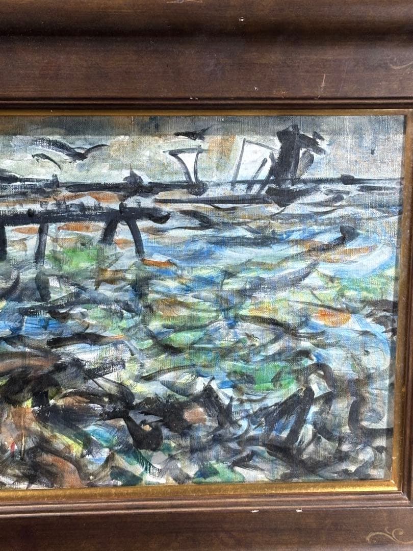 宮前文平 海岸風景 静岡県伊豆 絵 絵画 油彩 額 - メルカリ