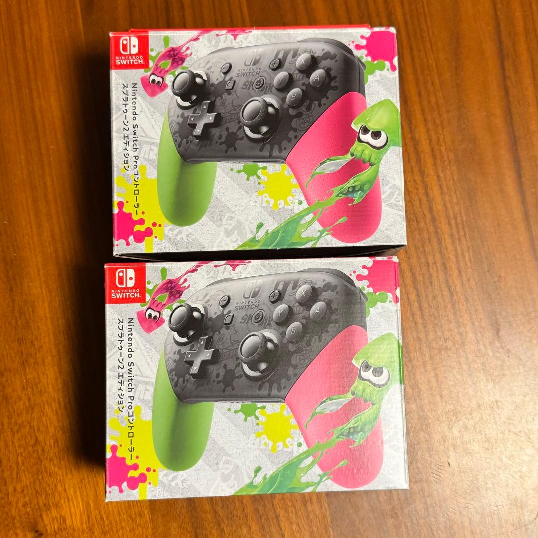 NintendoSwitch プロコントローラー スプラ2エディション2台セット 新品 Nintendo Switch Proコントローラー スプラトゥーン2エディション