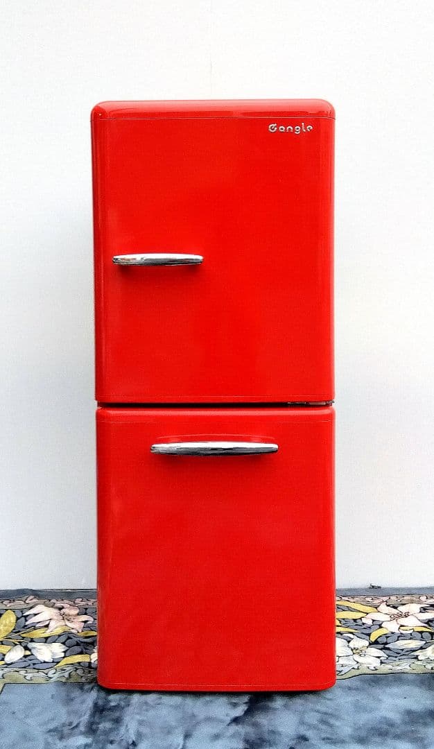 エディオンオリジナル レトロ調 冷蔵庫 ANG-RE151-A1 赤 - メルカリ