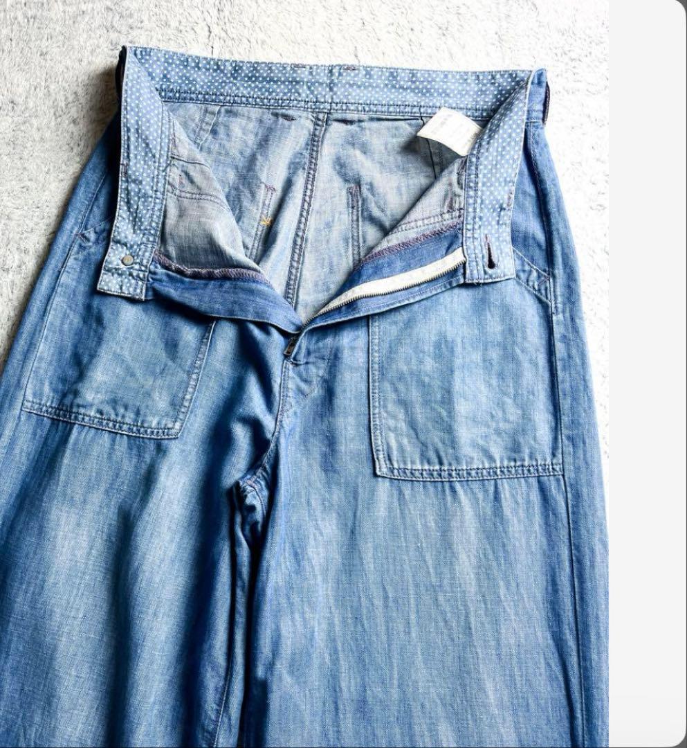 45R】45rpm コットンリネン ペインターパンツ ライトインディゴ M