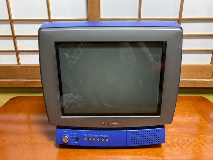 ブラウン管 テレビ 15型 Panasonic 青 おしゃれ - メルカリ