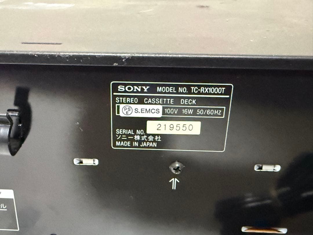 ジャンク品 SONY ソニー TC-RX1000T カセットデッキ 本体のみ - メルカリ