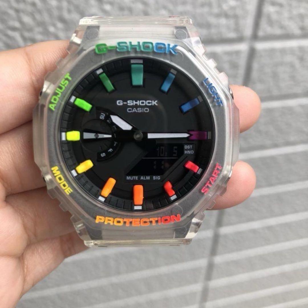 G-SHOCK GA2100 ホワイト/クリア カスタムレイボー塗装 楽天市場】g ショック カスタム レインボーの通販