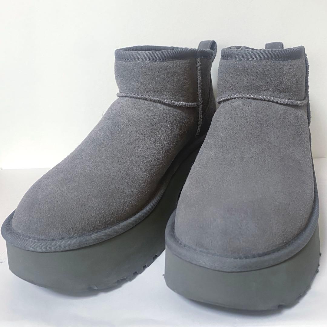 【完売品／25.0cm】UGG ウルトラミニ ニューハイツ 厚底ブーツ ムートン