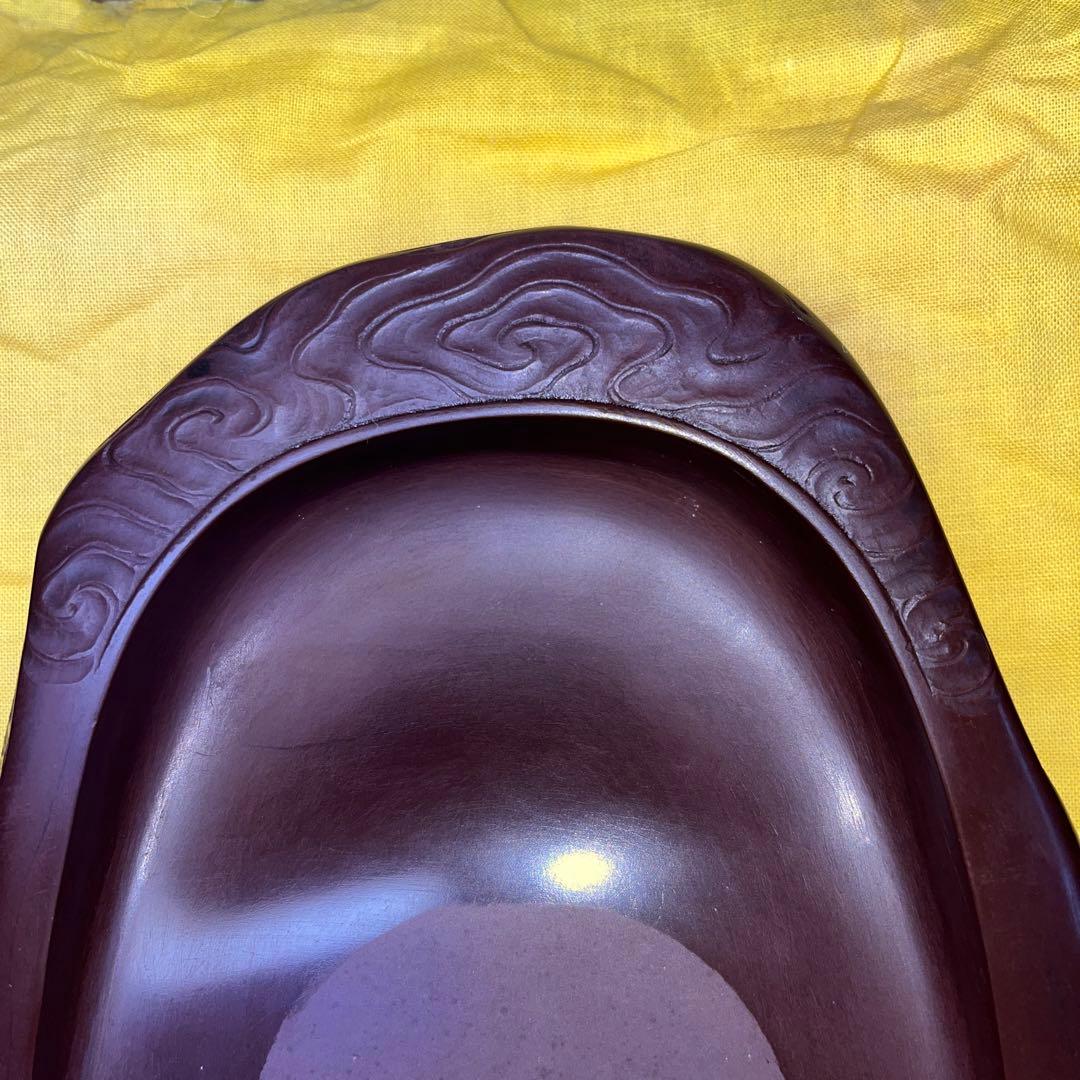 ⭕️紅渓石硯　相馬羊堂　希少　彫刻入　6寸大　美品大型　宮崎県延岡市　女性好み ⭕️紅渓石硯 相馬羊堂 希少 彫刻入 6寸大 美品大型 宮崎県延岡市 女性