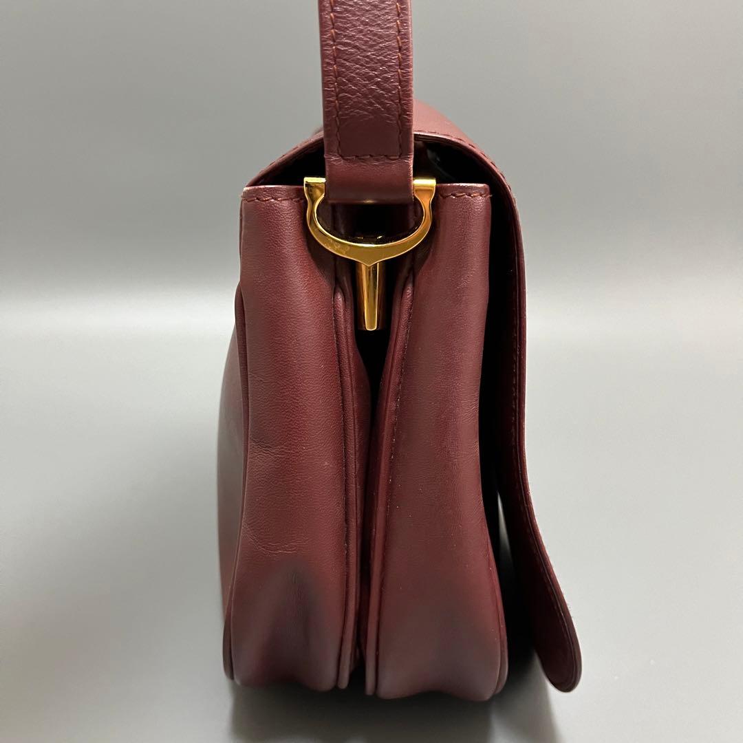 Cartier カルティエ マストライン ショルダーバッグ C金具 ボルドー