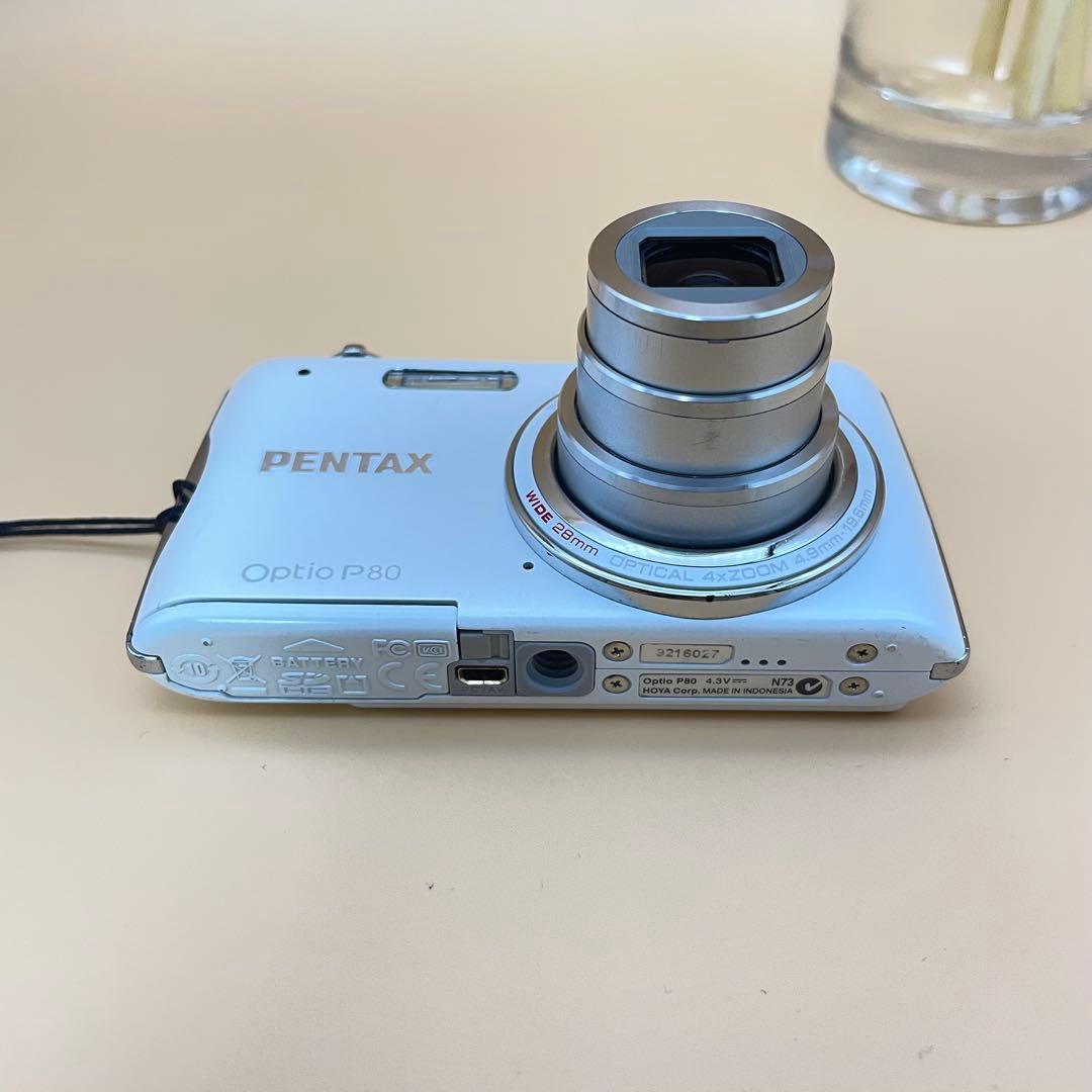 美品✨PENTAX Optio P80✨動作確認済 スマホ転送OK 人気の白