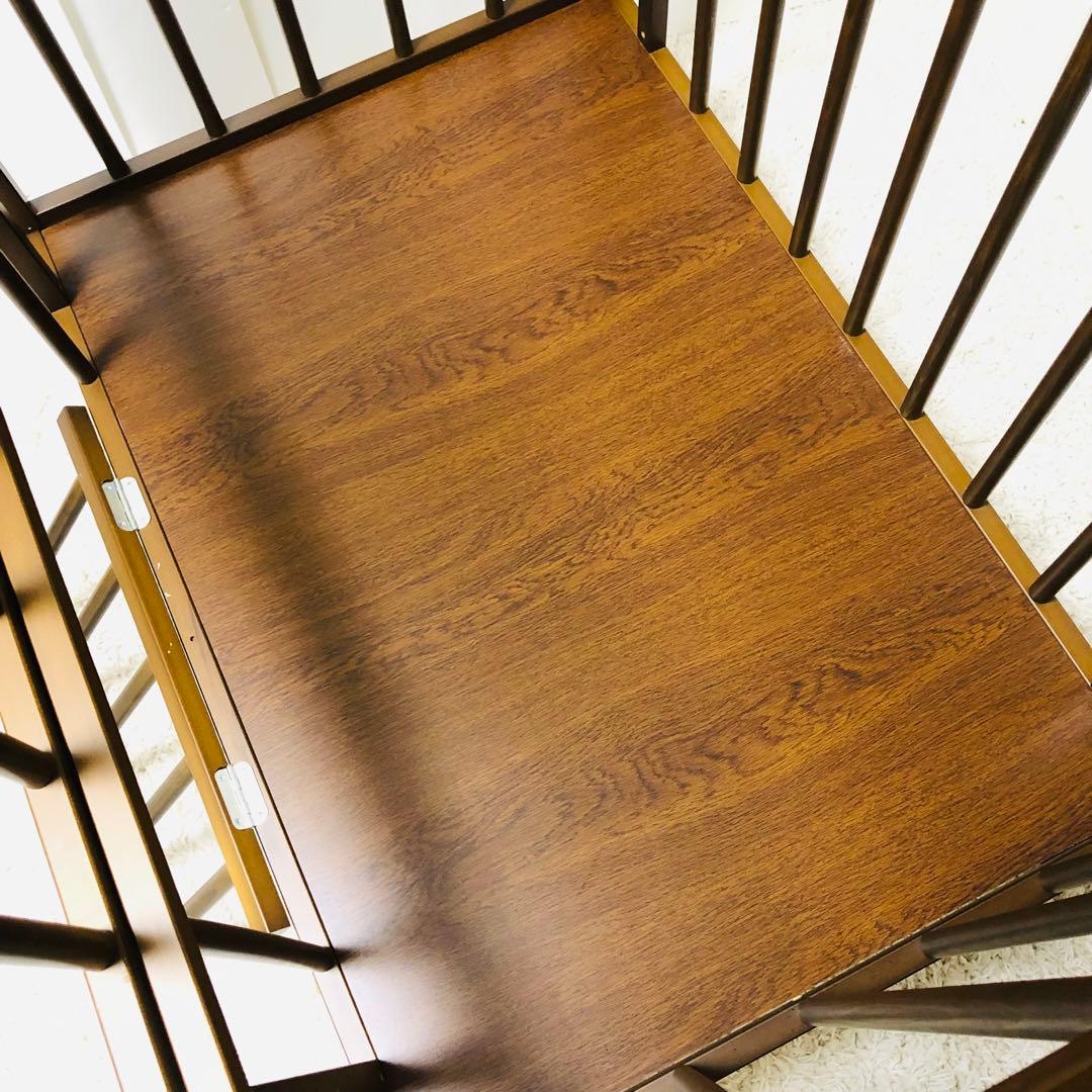 日本製 サワベビー ベビーベッド 木製 ブラウン ハイタイプ 澤田工業