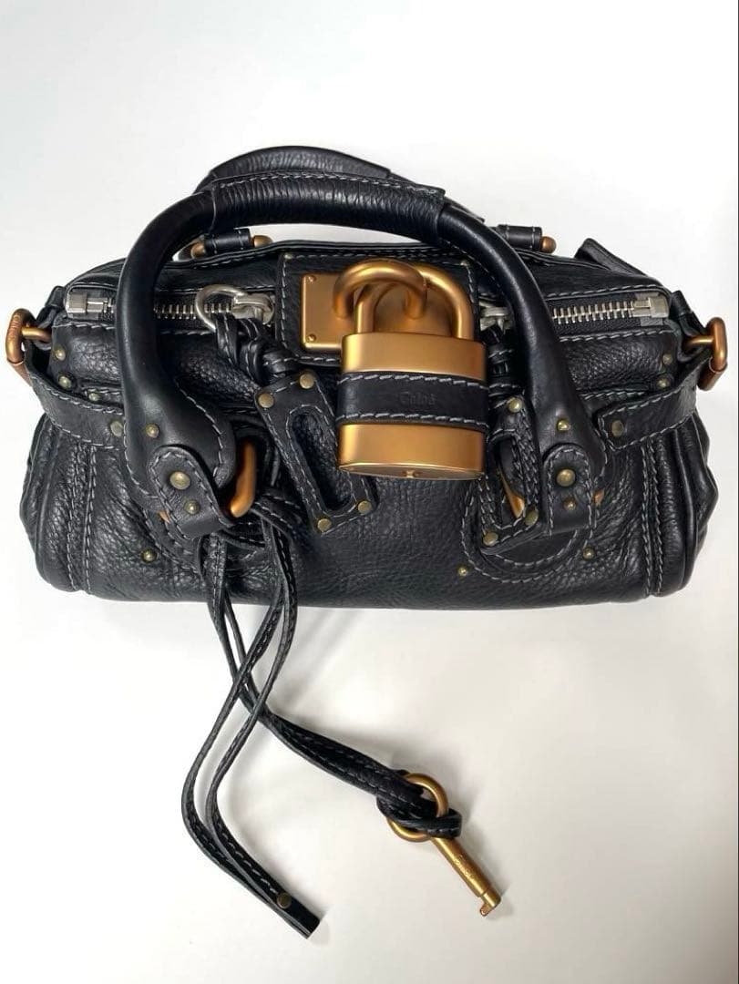 Chloe クロエ パディントン ミニ　ブラック 南京錠 保存袋付き Chloe クロエ パディントン ブラック 南京錠 鍵付 - メルカリ