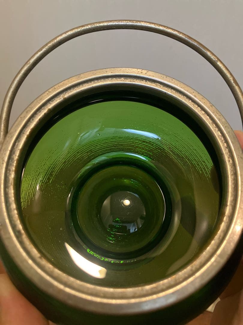 ◇◇専用◇◇濃緑色の大きめガラスシュガーポット◇レトロ◇大正