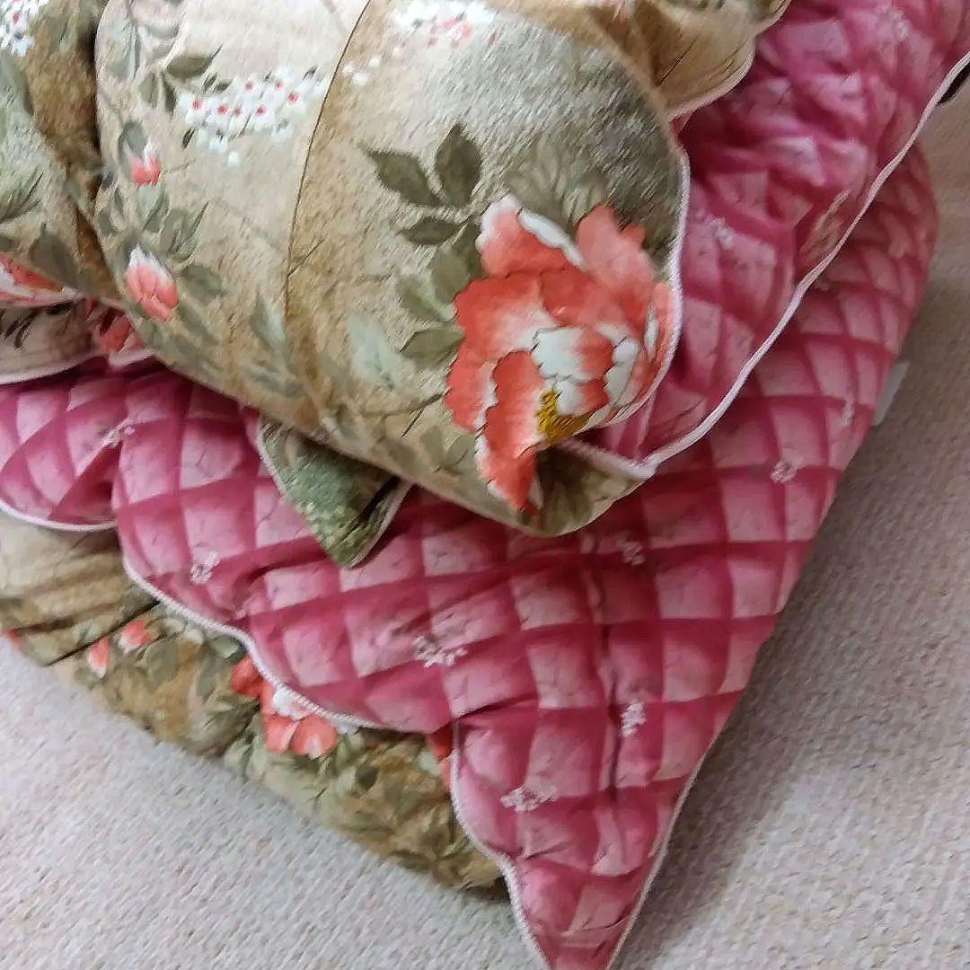 羽毛掛け布団 シングル 花柄 ピンク系 日本製 ダウン70% 1.3kg