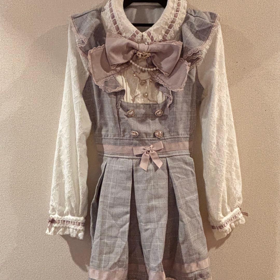 LIZLISA ダブルハートラッフル セットアップ リズリサ グレー - メルカリ