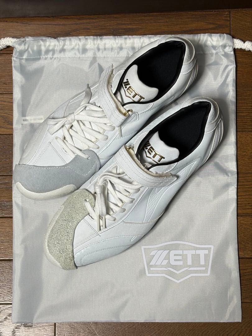 【未使用】 野球用スパイク ZETT スーパーグランドジャック白 29.0cm