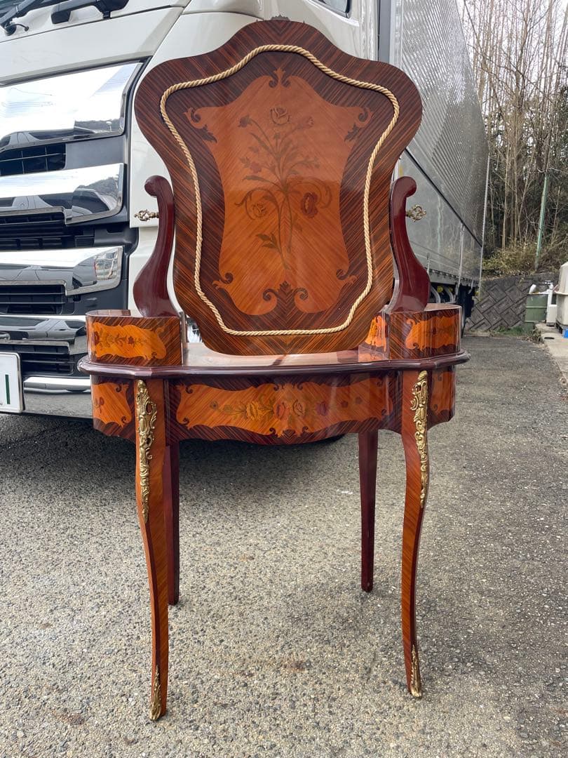 イタリア アンティーク 象嵌細工 ドレッサー 鏡台 デスク 鏡台 - メルカリ