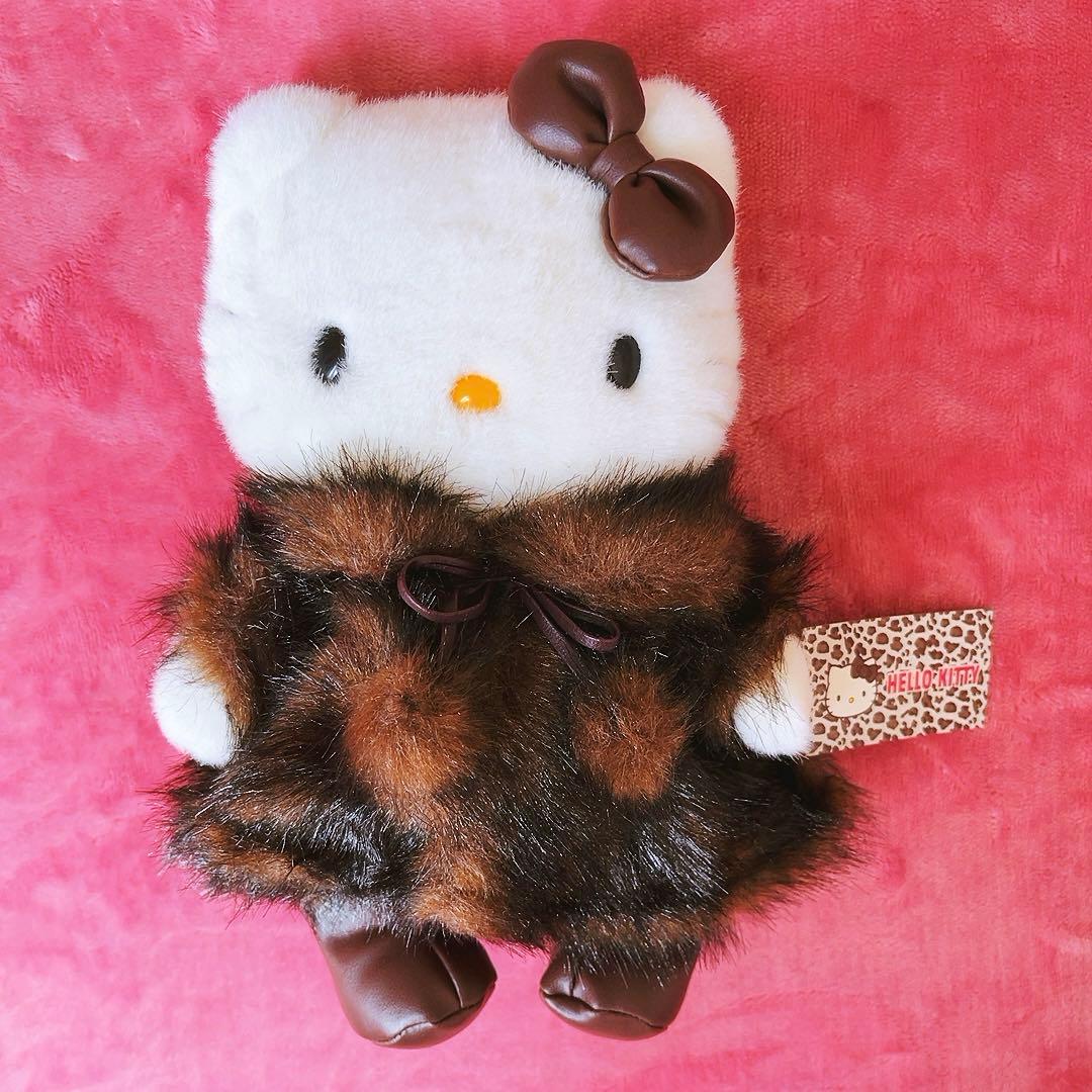 希少レア ハローキティ キティドール ぬいぐるみ ヒョウ柄 ミンク