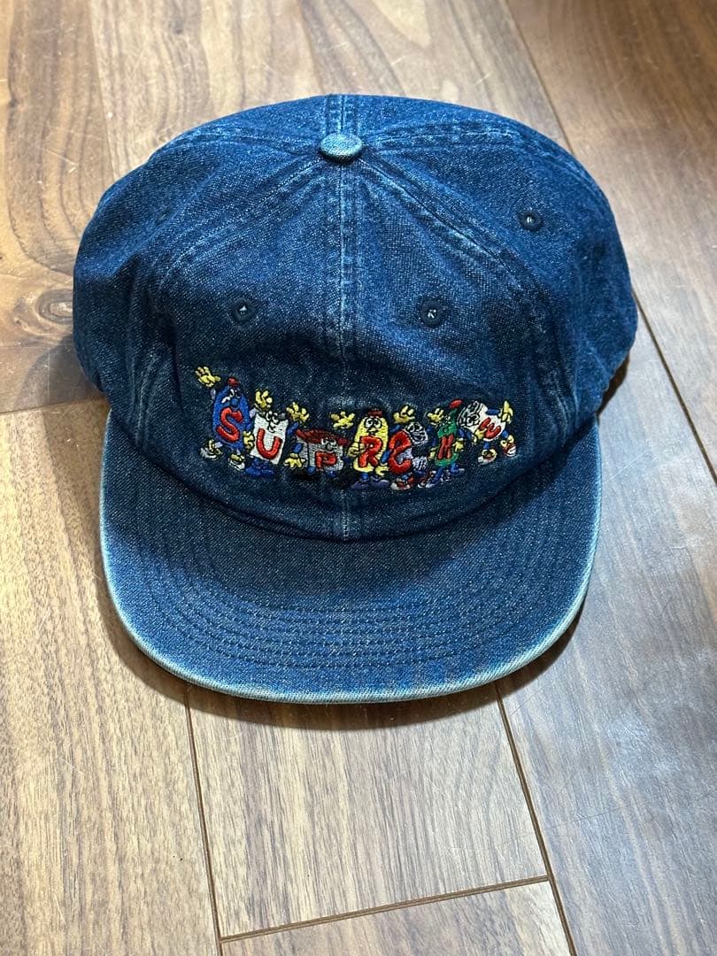 SUPREME デニムキャップ刺繍ロゴ Supreme デニムキャップ刺繍ロゴ付き - メルカリ