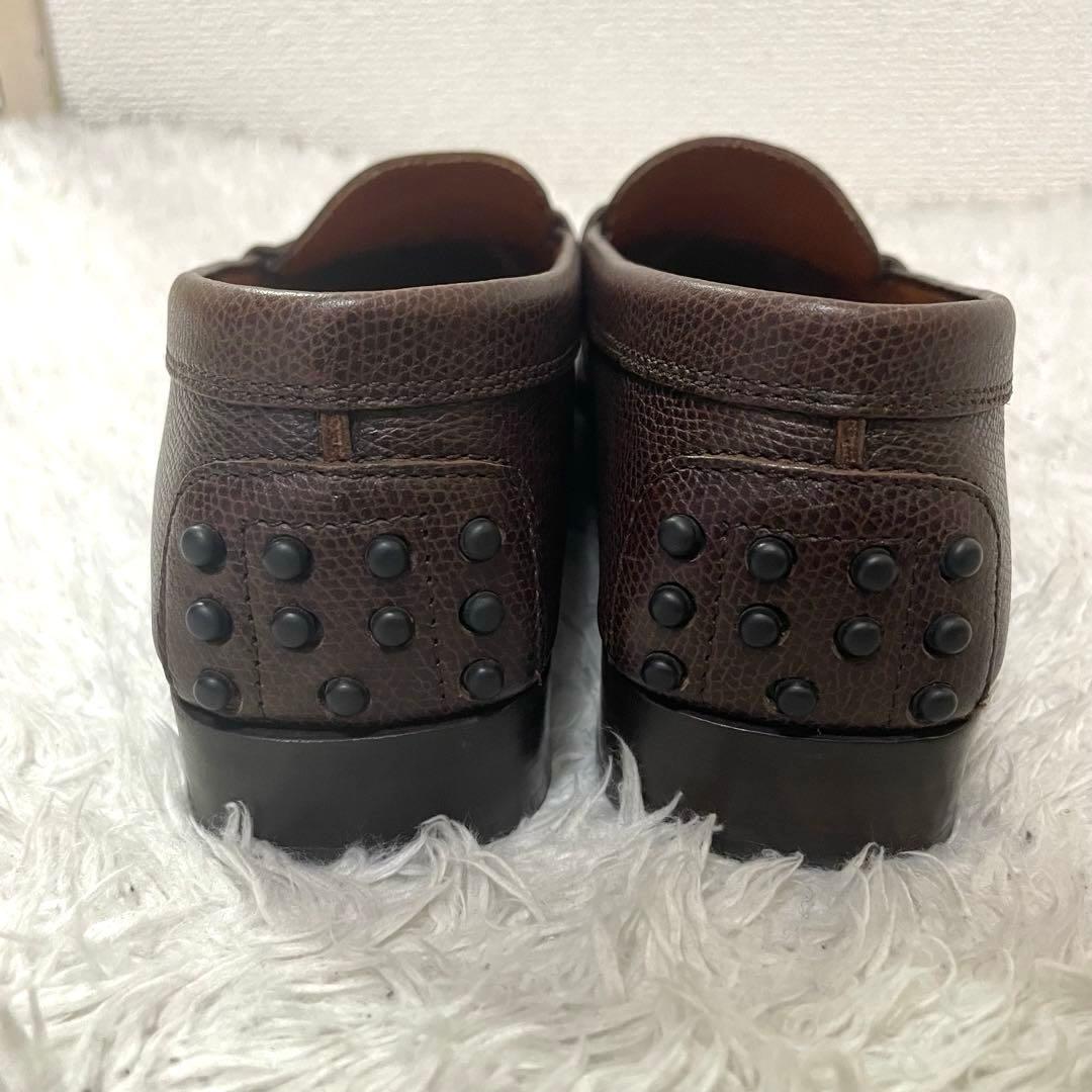 美品✨【TOD'S】トッズ　ドライビングシューズ　シボ革　ブラウン 24.5cm