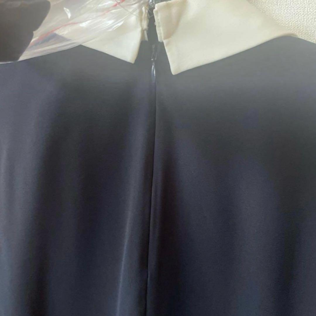 新品 CADUNE カデュネ ネイビー 3way襟付きブラウス セレモニー 濃紺