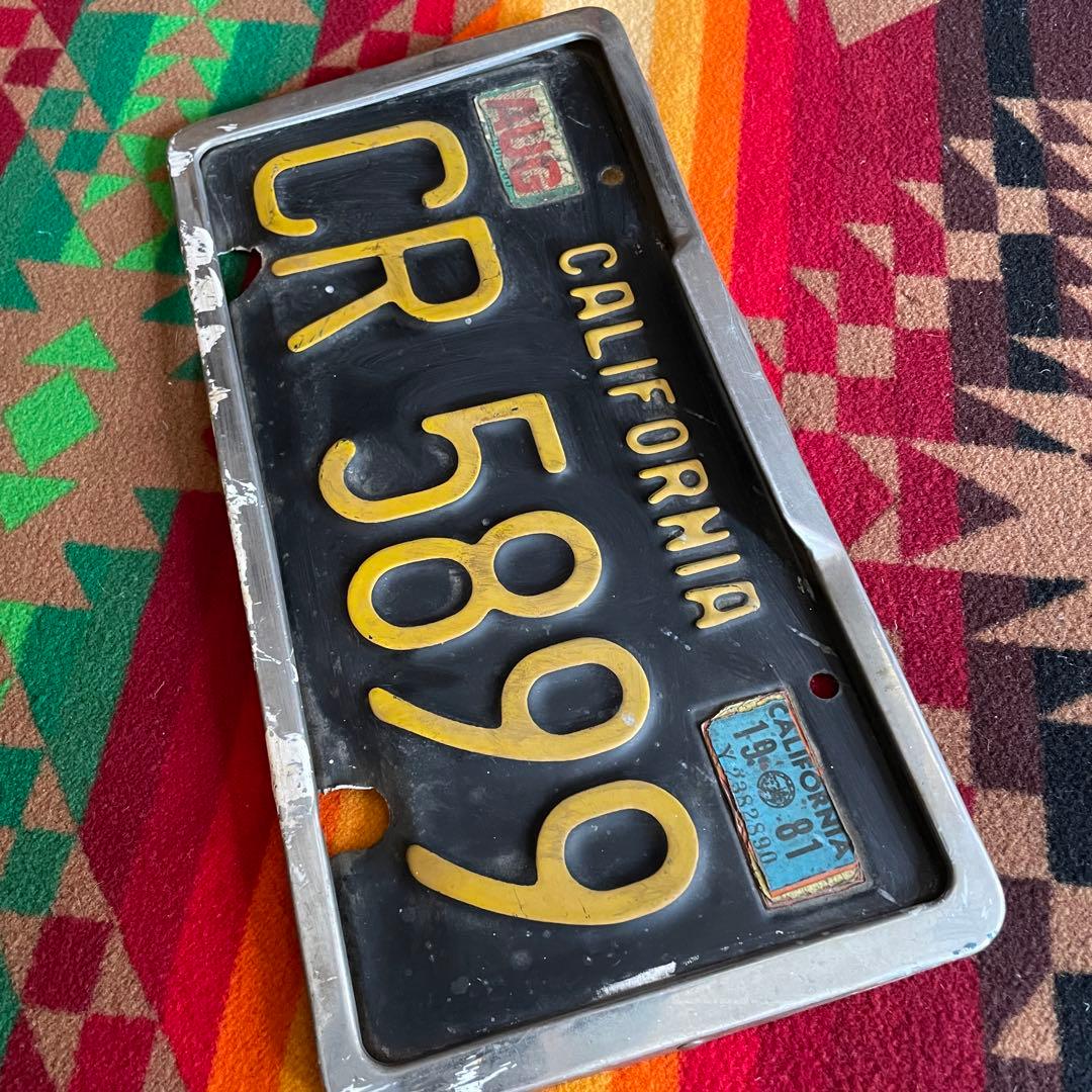希少！OLD 黒カリフォルニア州ナンバープレート実物 アメリカ